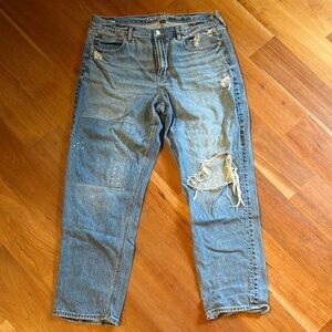 PERFECT patchwork distressed jeans